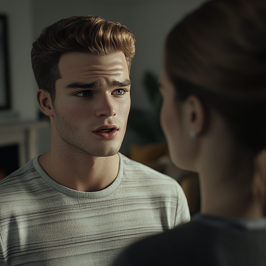 A man talking to his wife | Source: no source
