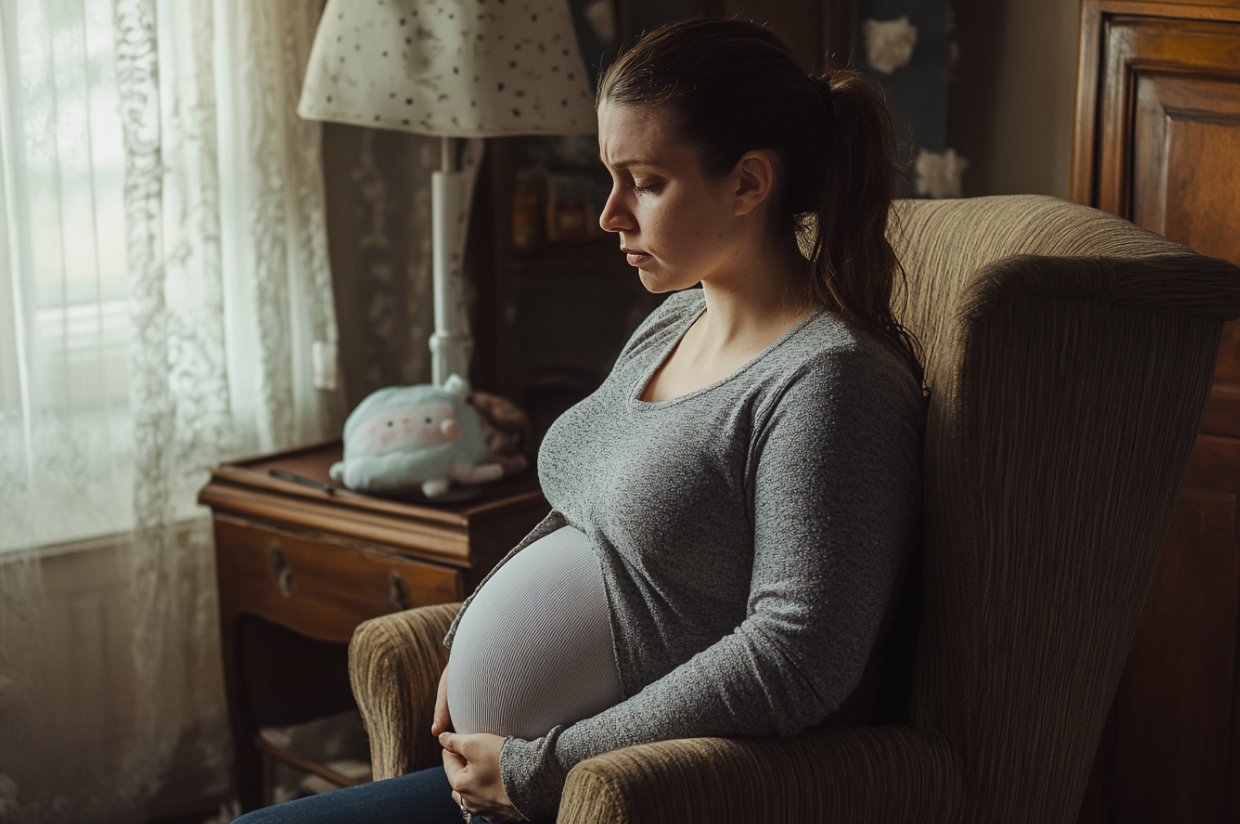 A thoughtful pregnant woman | Source: no source