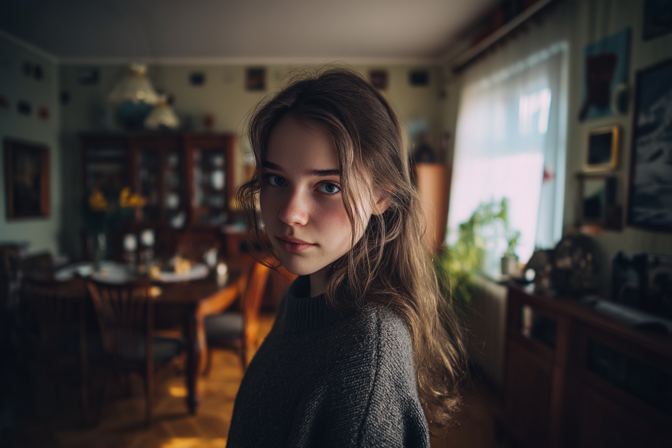 A girl standing in her house | Source: No source