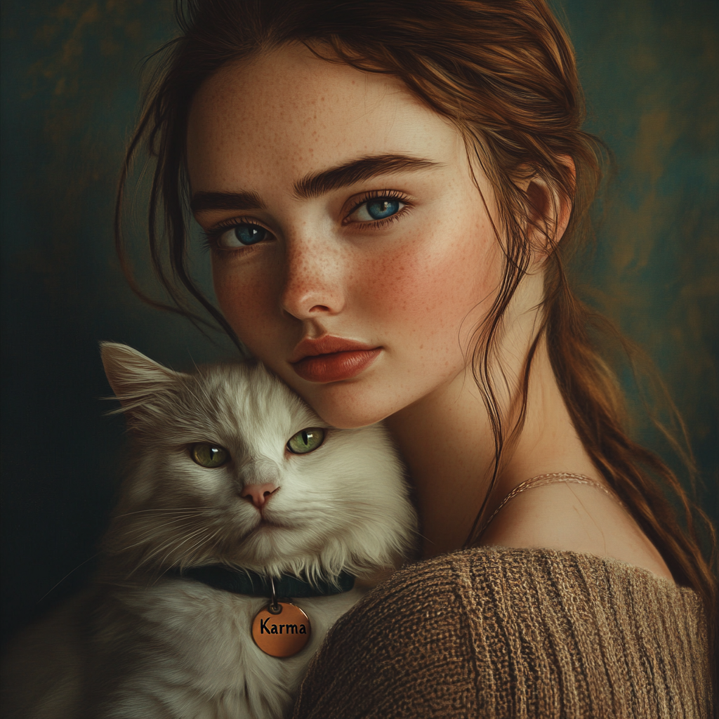 A woman with her pet cat | Source: no source