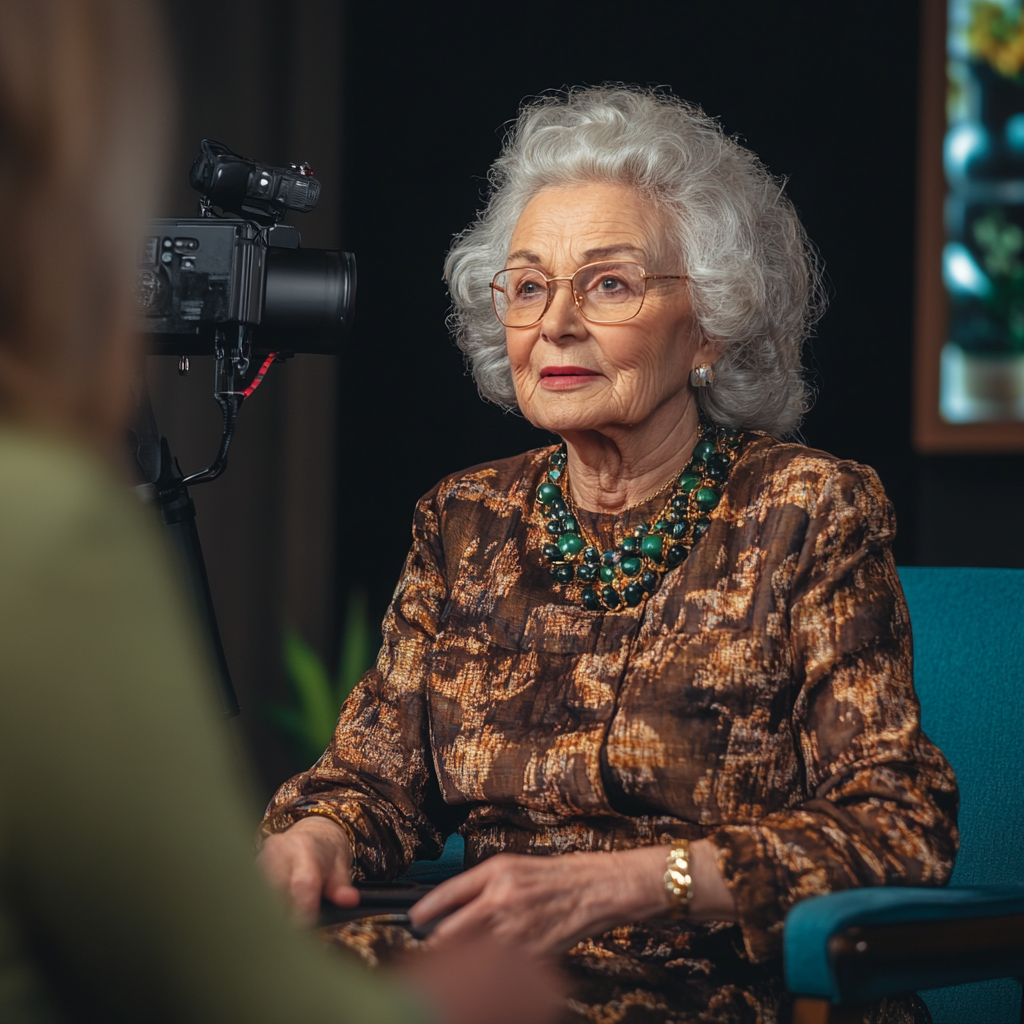 Elderly woman on a talk show | Source: no source