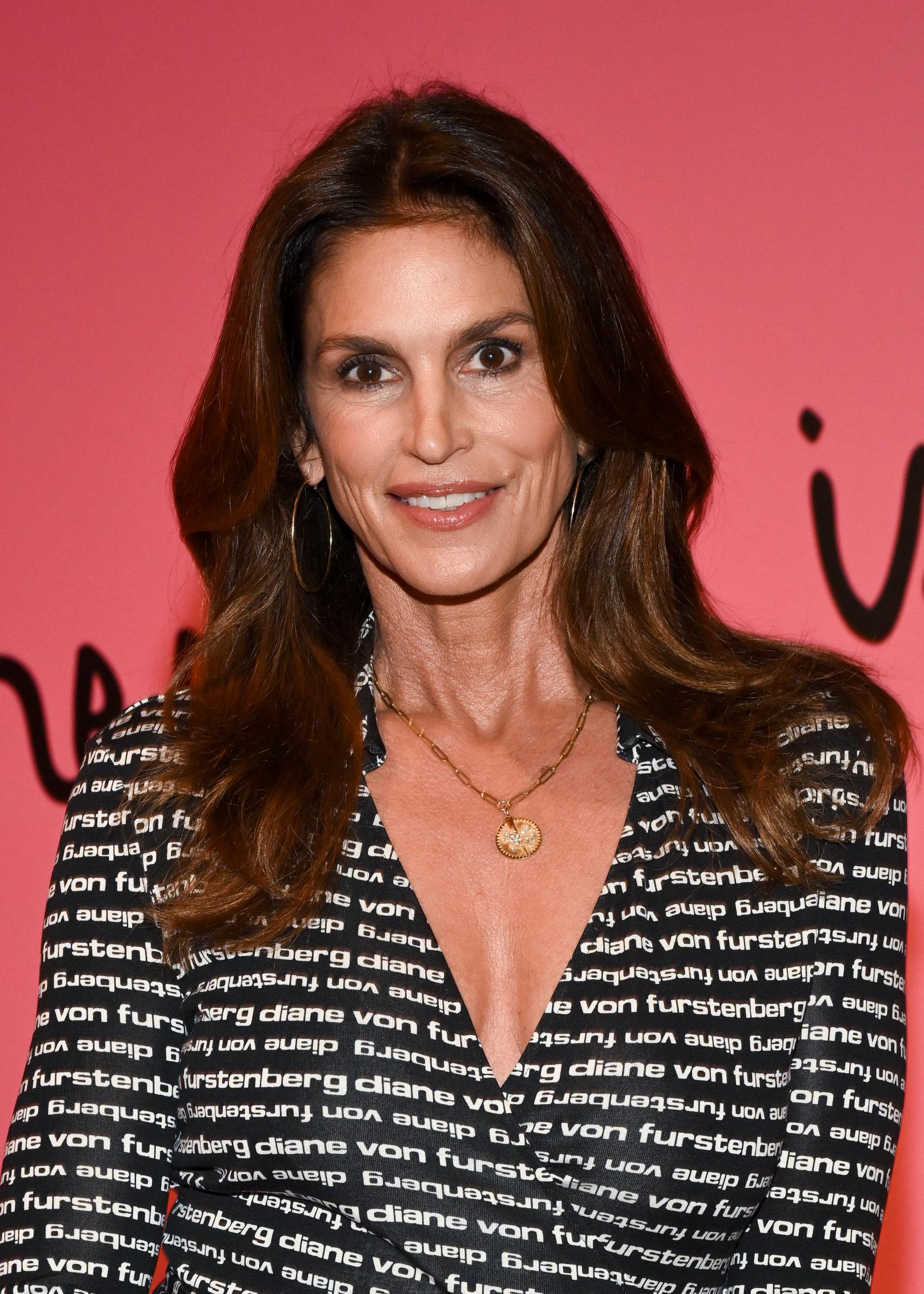 Cindy Crawford at the Diane von Furstenberg: Woman Before Fashion Exhibit held at Skirball Cultural Center on October 15, 2024 in Los Angeles, California. | Source: Getty Images
