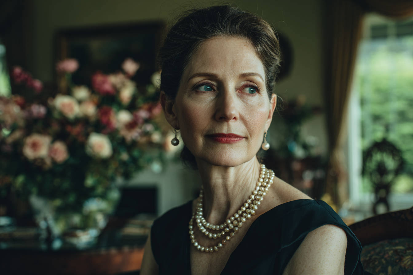 An older woman looking to her side | Source: no source