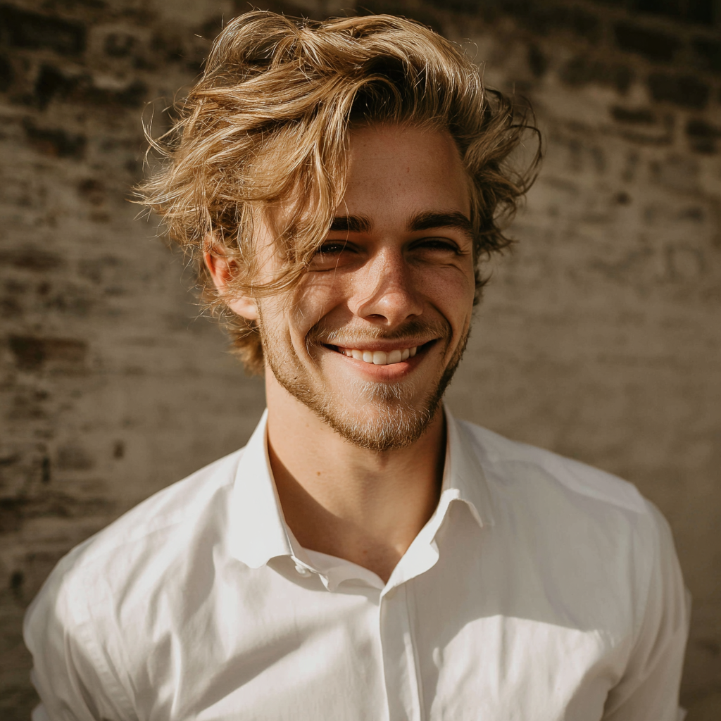 A smiling young man wearing a white formal shirt | Source: no source