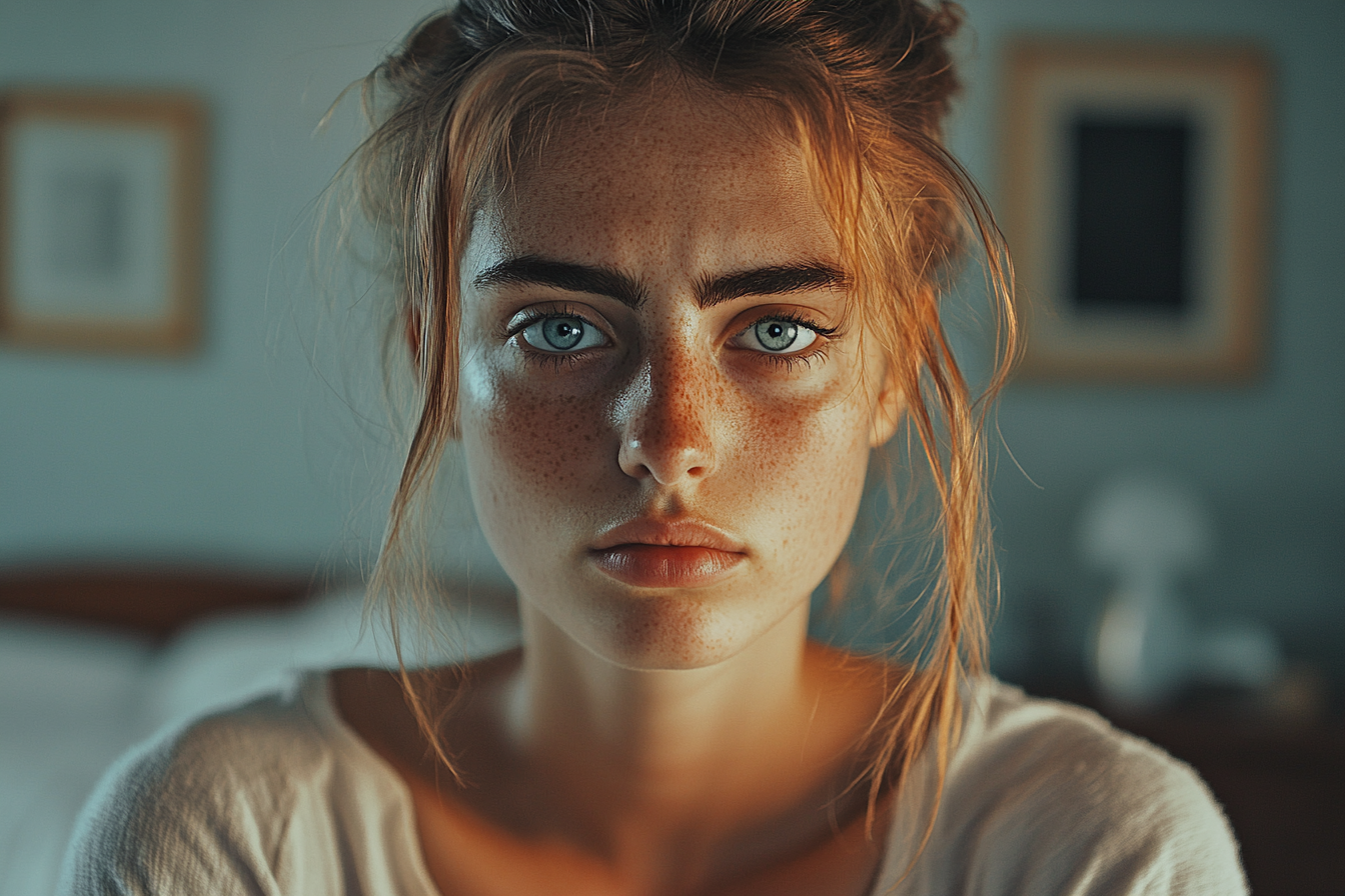 A woman looking straight ahead | Source: No source
