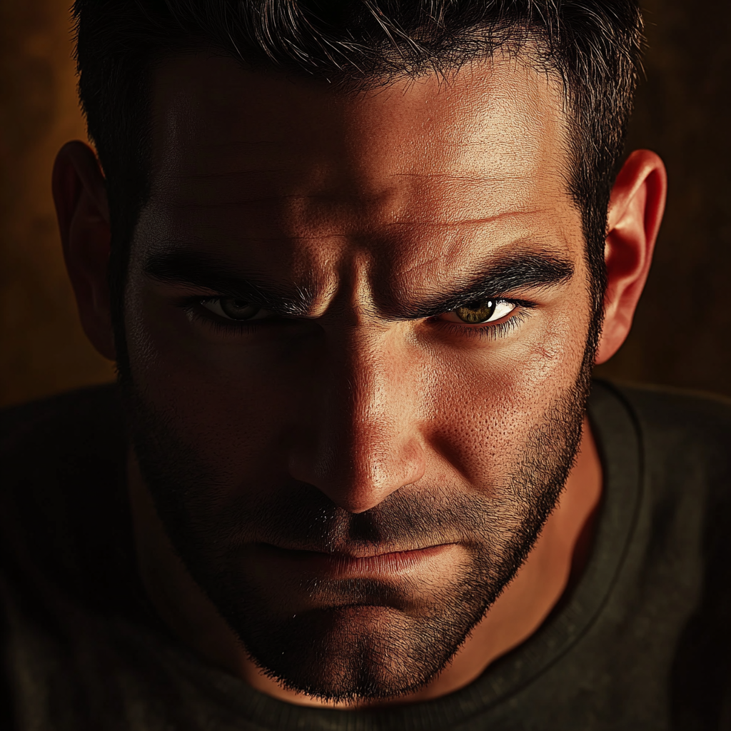 A furious man staring at someone | Source: no source