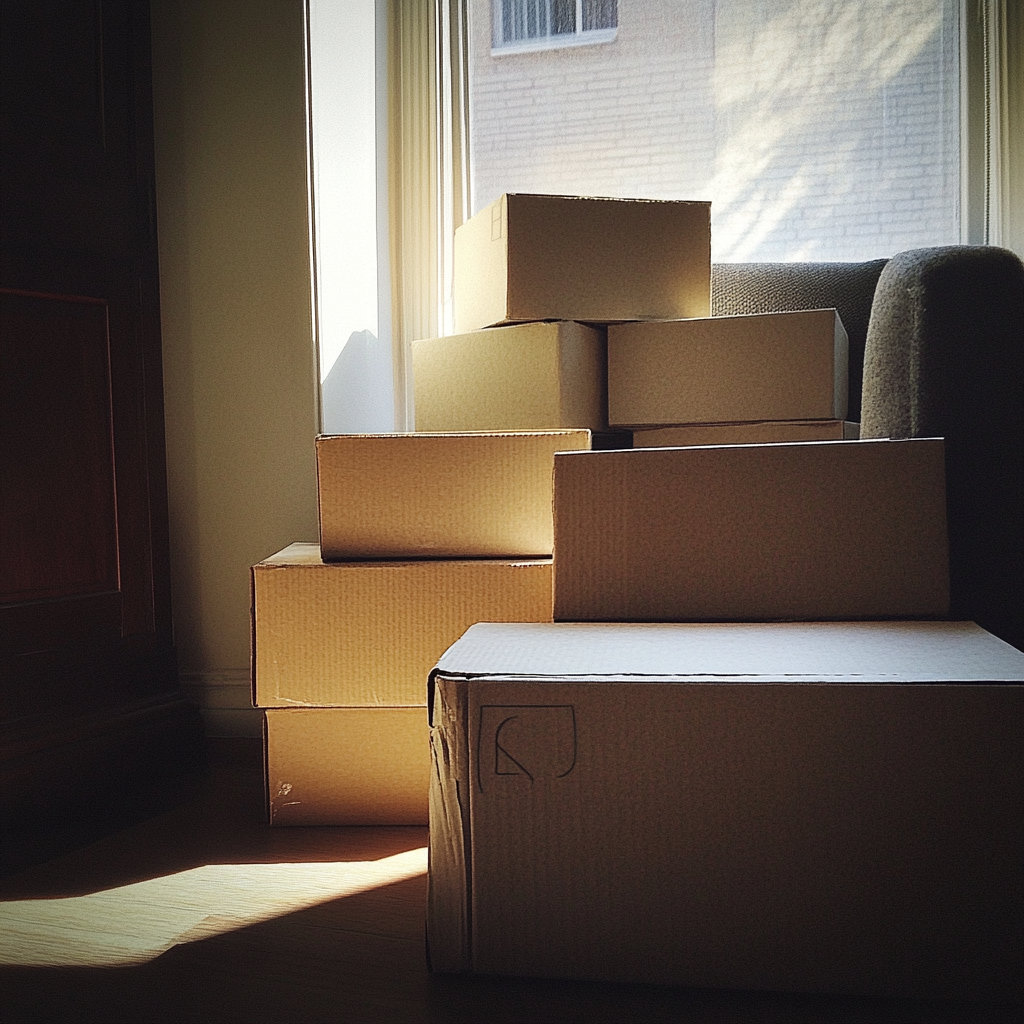 Cardboard boxes in an apartment | Source: no source