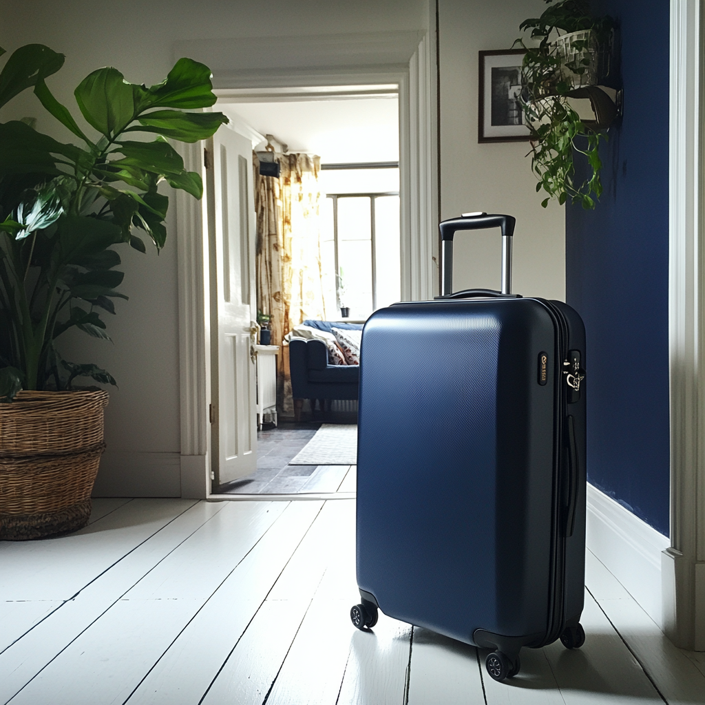 A navy suitcase | Source: no source