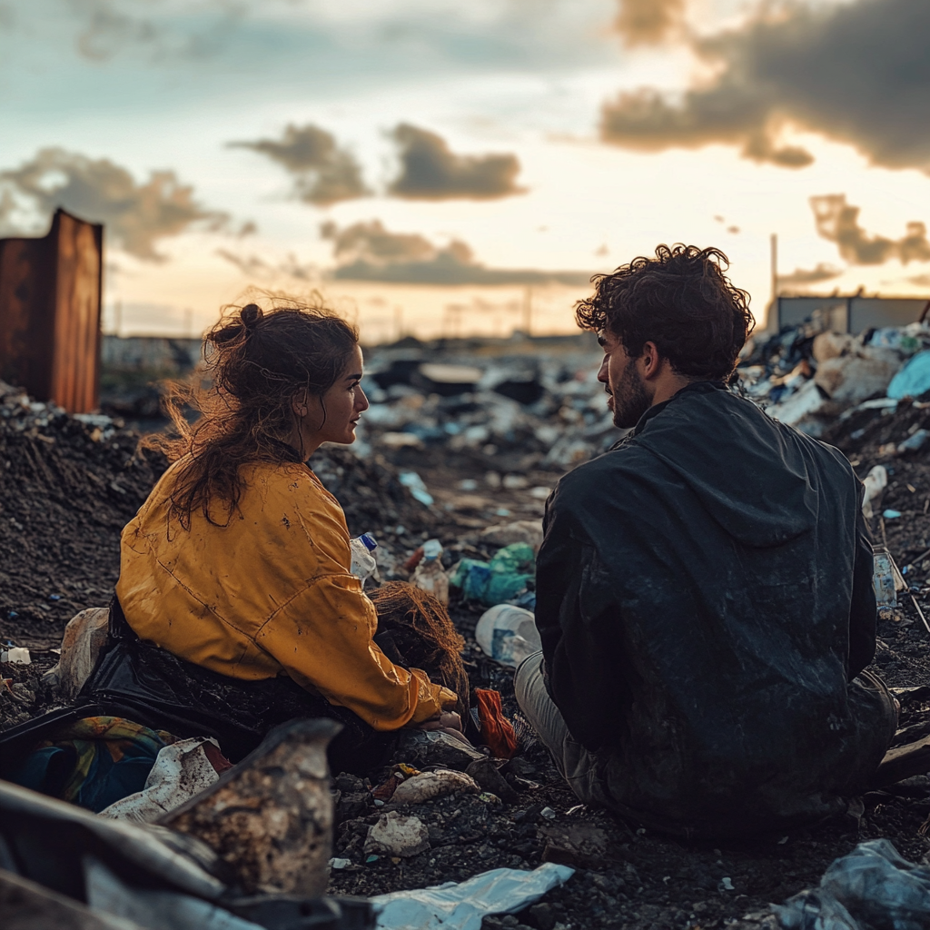 Man and wife in a dumpsite | Source: No source