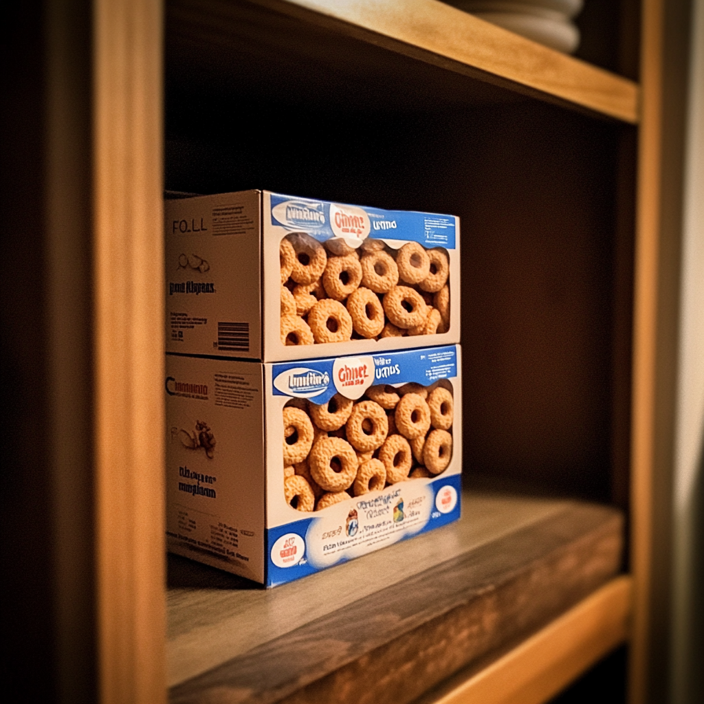 Boxes of cereal on a shelf | Source: No source