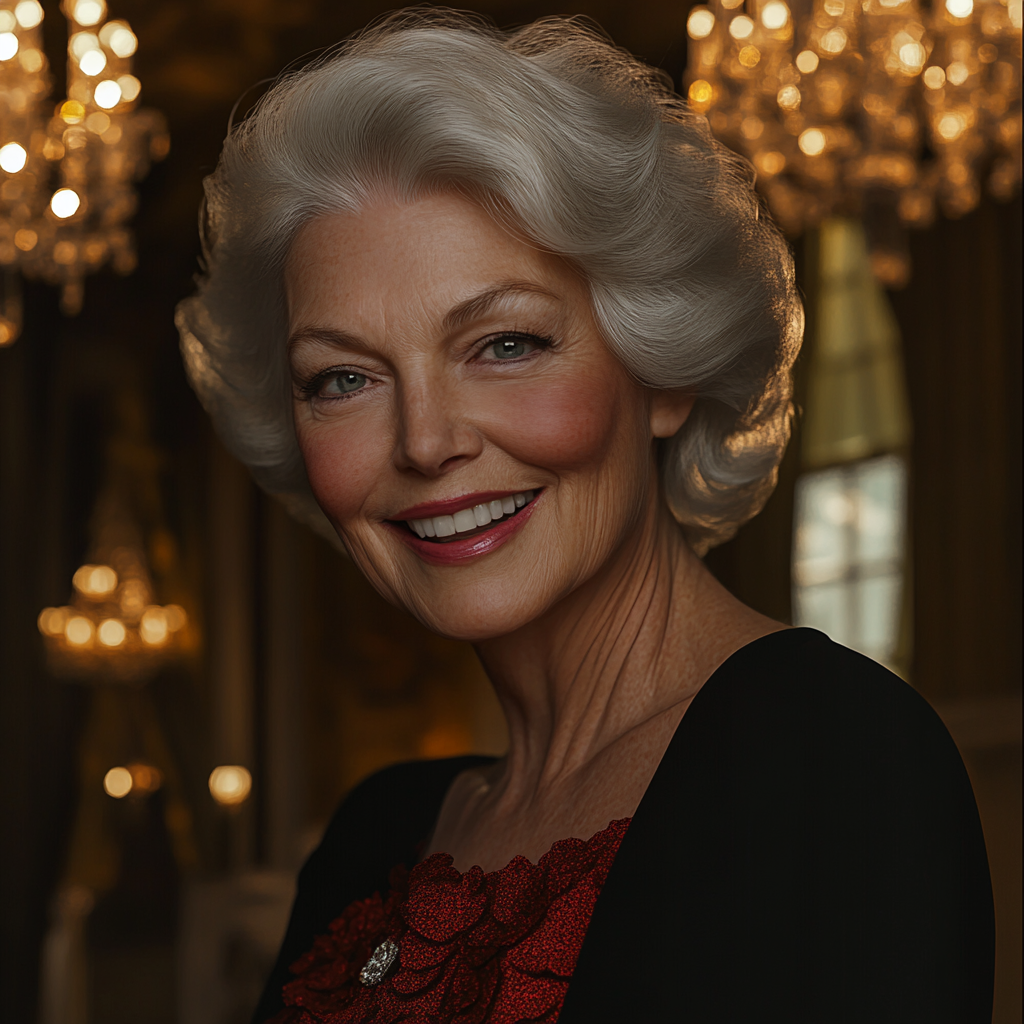 A senior woman smiling in a mansion | Source: no source