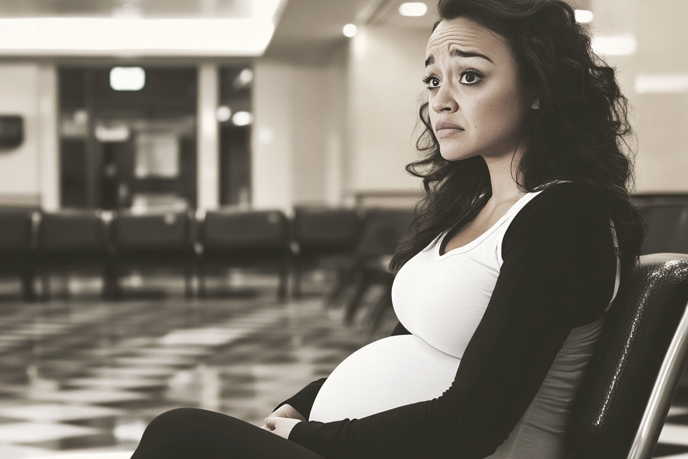 An emotional woman in a hospital waiting room | Source: No source