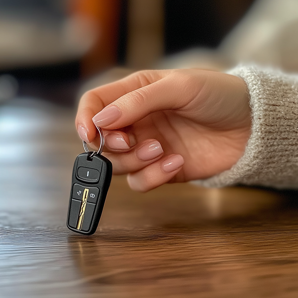 Woman's hand grabbing car keys from the table | Source: No source
