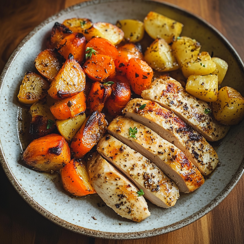 A plate of food on a table | Source: no source