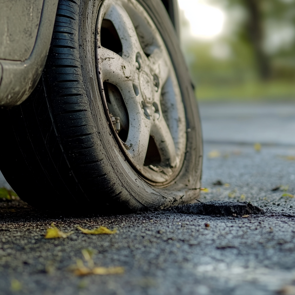 A slashed car tire | Source: no source