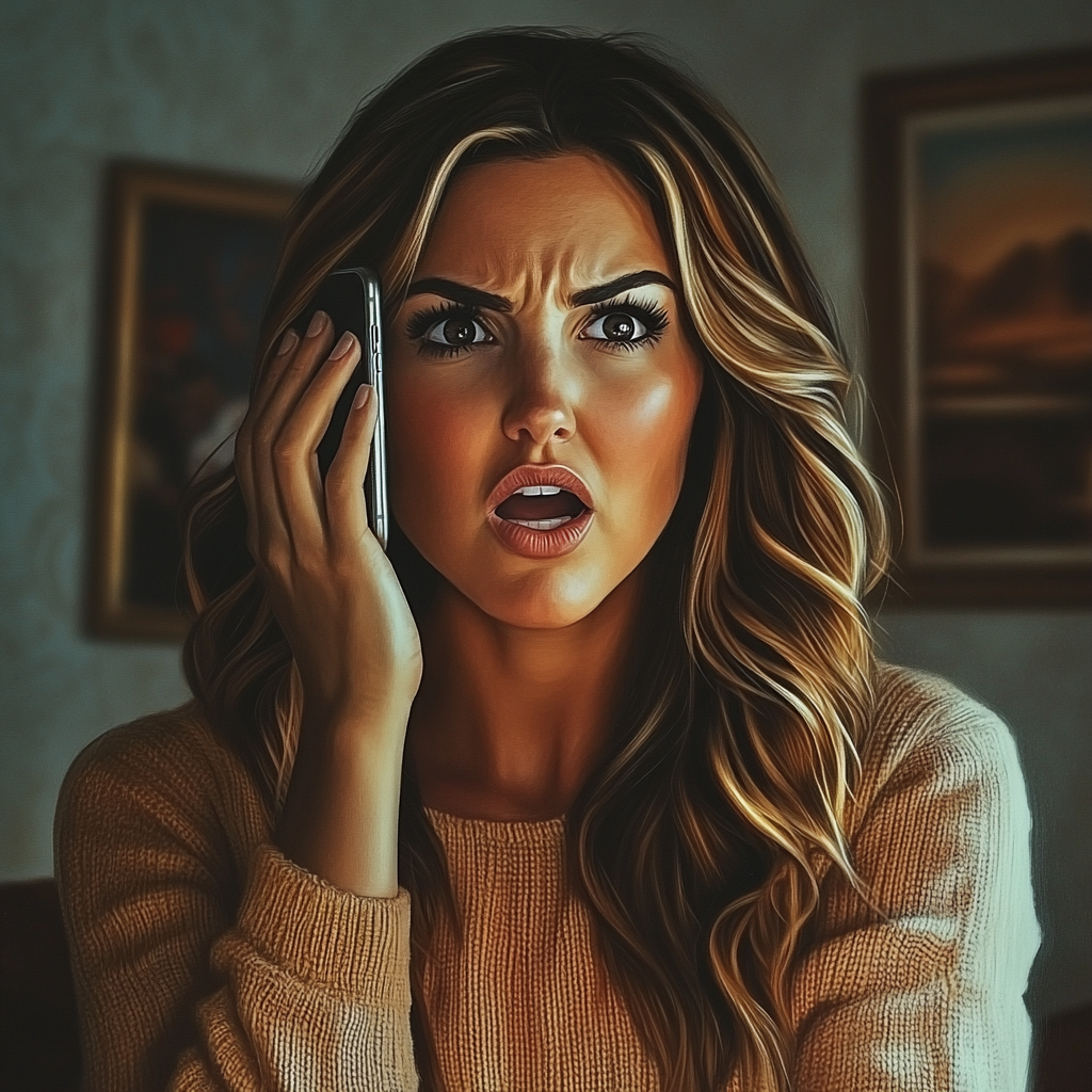 A shocked woman talking on the phone | Source: No source