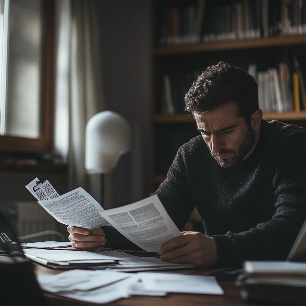 A man looking through the documents | Source: No source