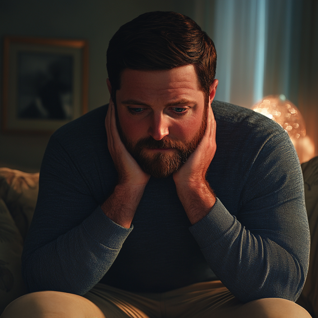 An upset man sitting on the couch | Source: No source