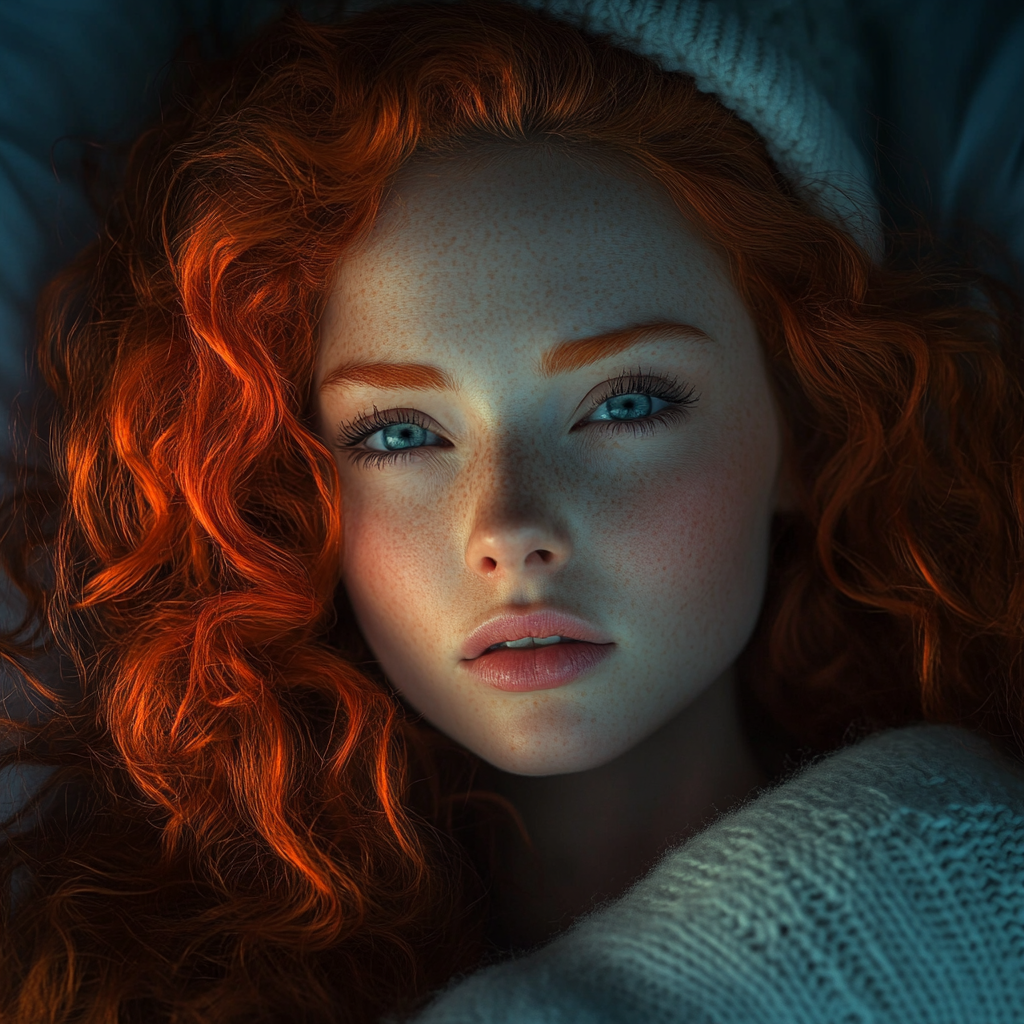A woman lying in her bed and lost in deep thought | Source: no source