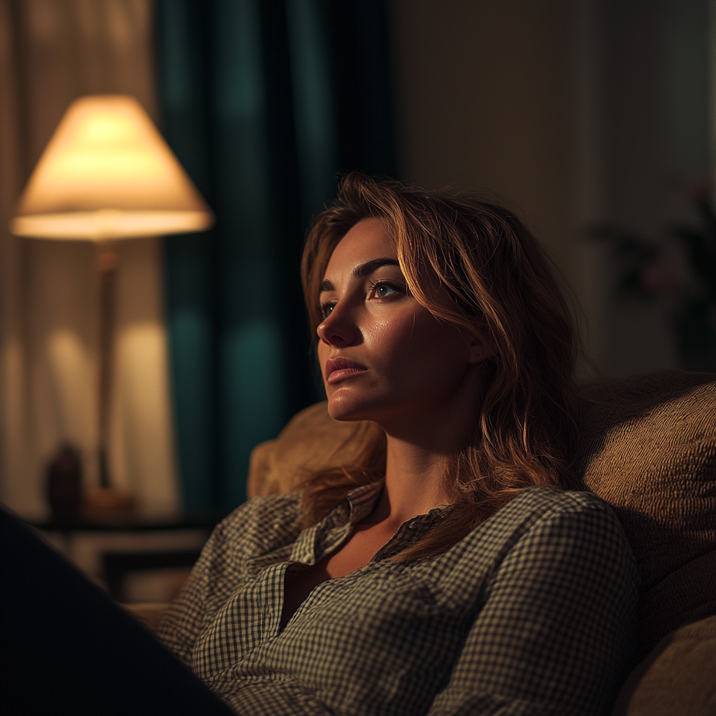 A serious woman sitting in her living room | Source: no source