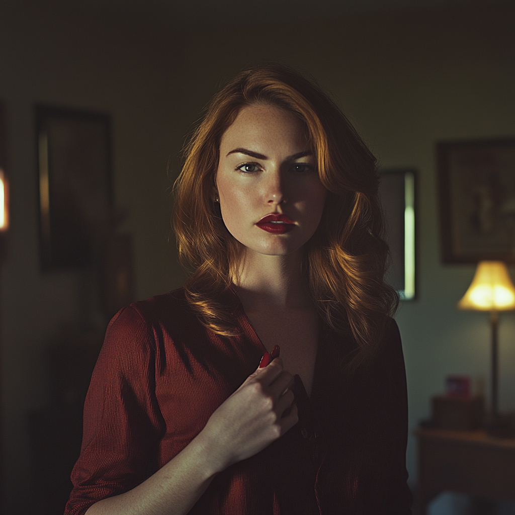 A woman standing in a dim-lit room | Source: No source