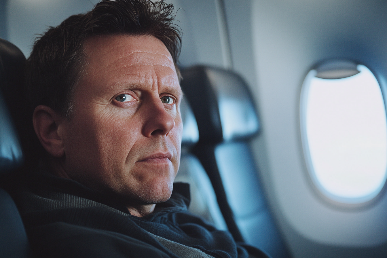 A man sitting in an airplane | Source: no source