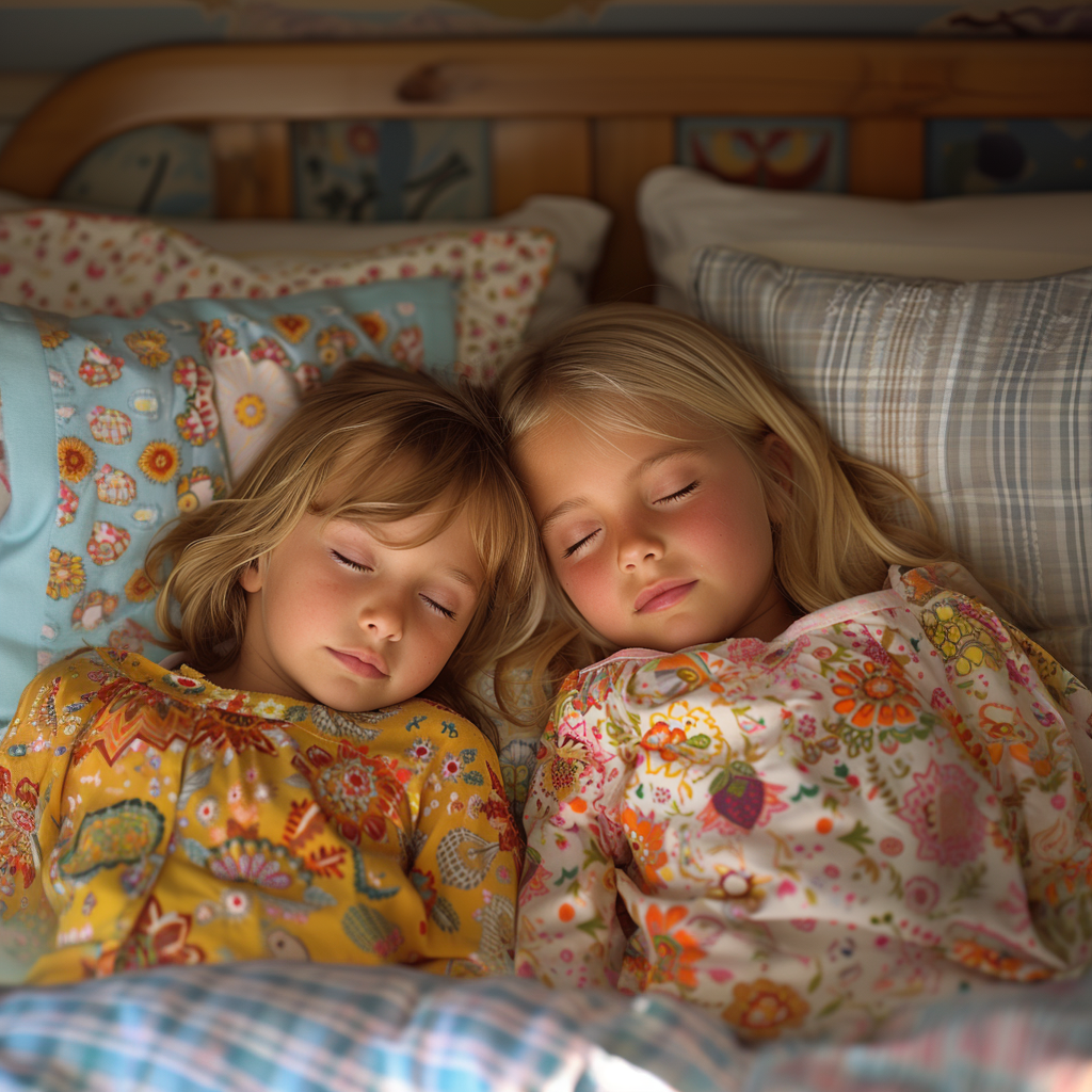 Emma and Lily asleep | Source: No source