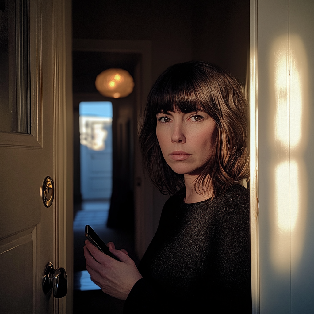 A woman standing in a doorway | Source: No source