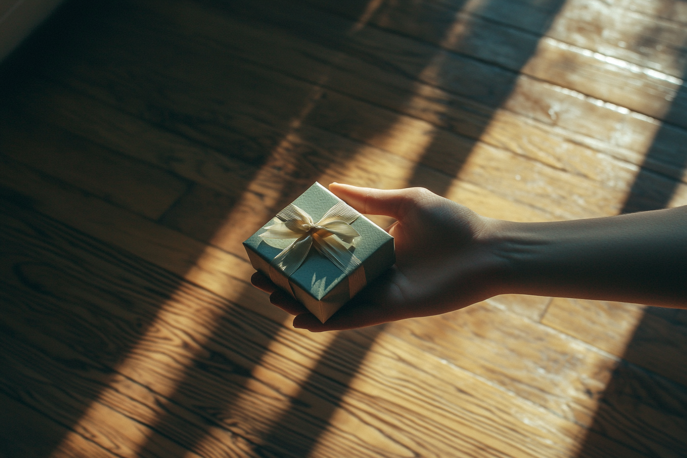 Woman holding a gift box | Source: no source