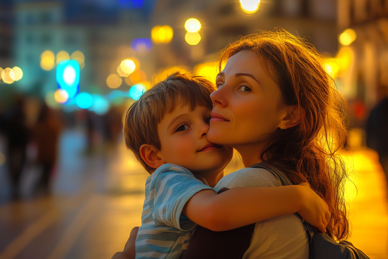 A woman holding her son | Source: No source