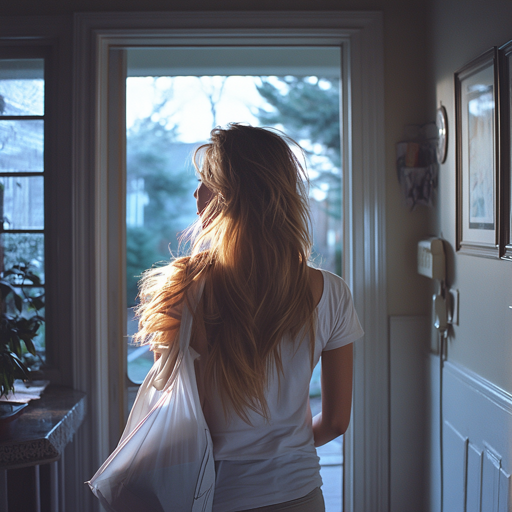 A woman on her way out | Source: No source