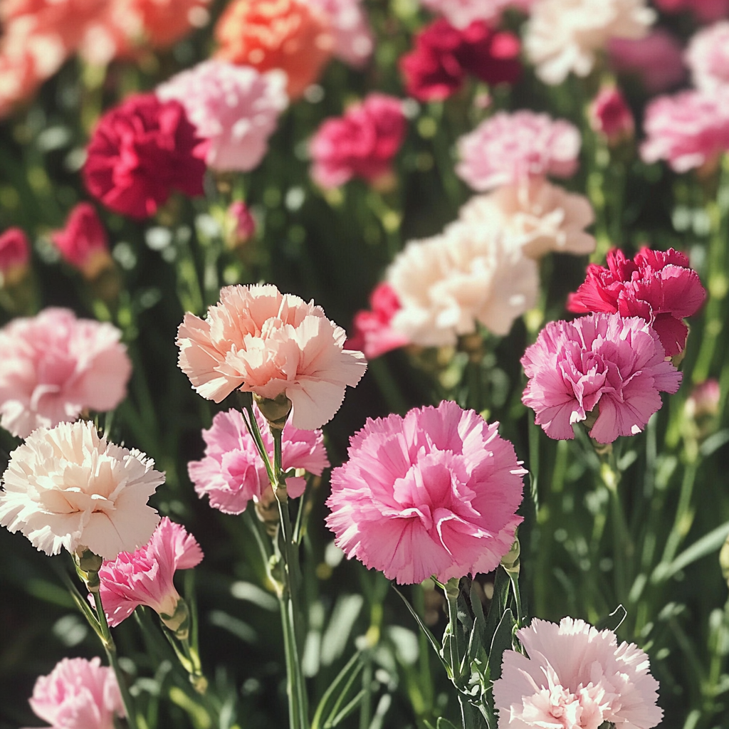 A flowerbed of carnations | Source: No source
