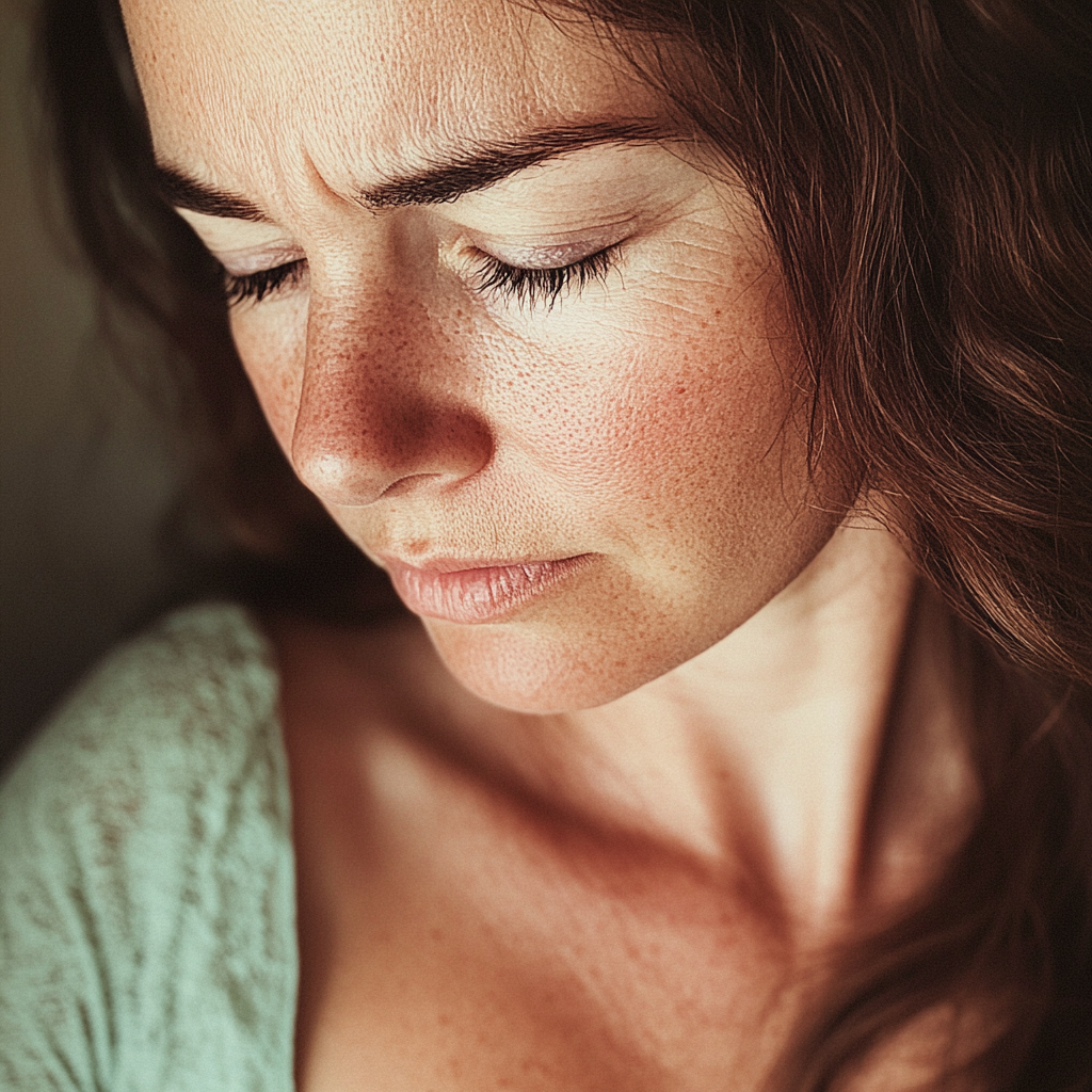 A close up of a woman with closed eyes | Source: No source