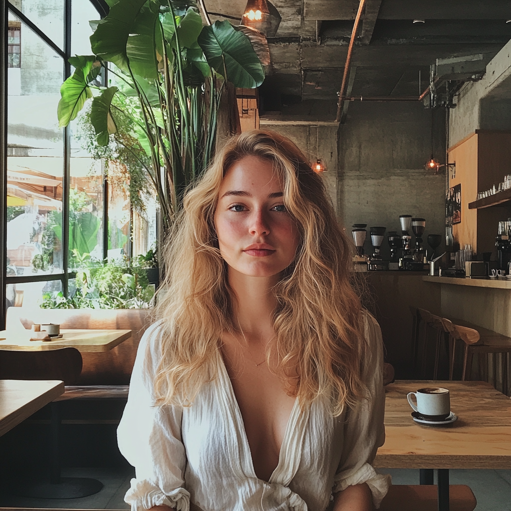 A woman in a coffee shop | Source: no source