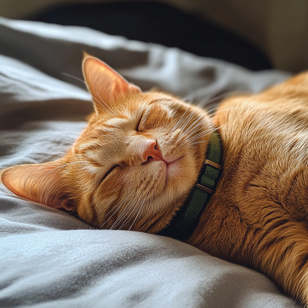 A sleeping ginger cat | Source: No source