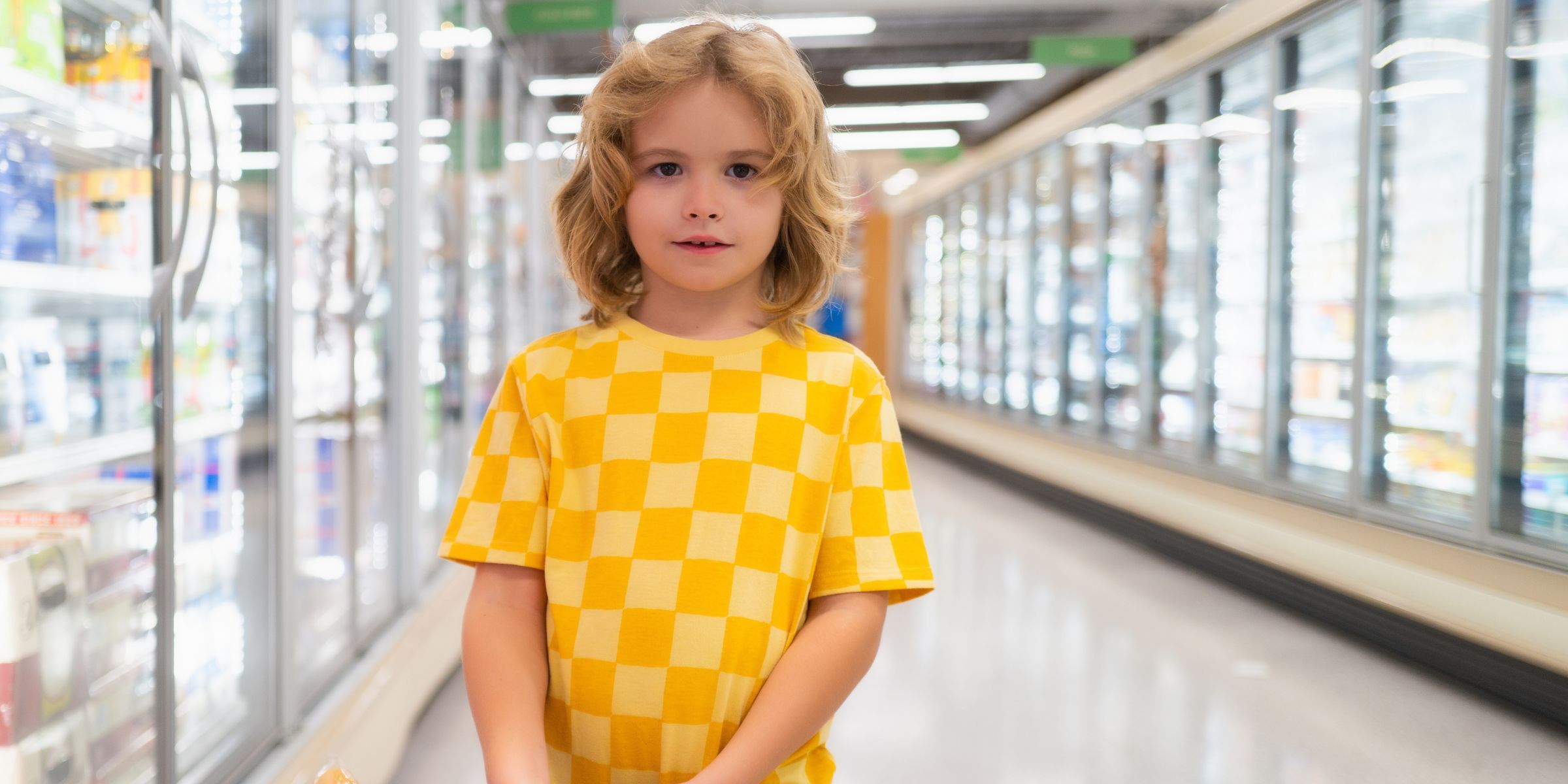 A little boy at a grocery store | Source: Shutterstock