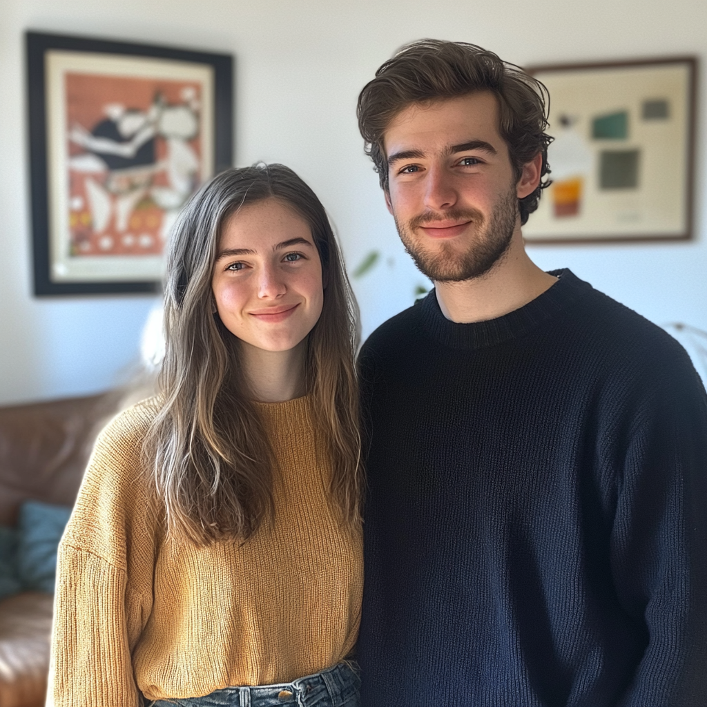 A young woman standing with her brother | Source: No source