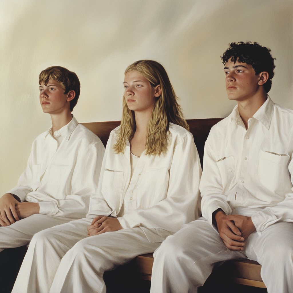 Young adults wearing white at a funeral | Source: No source