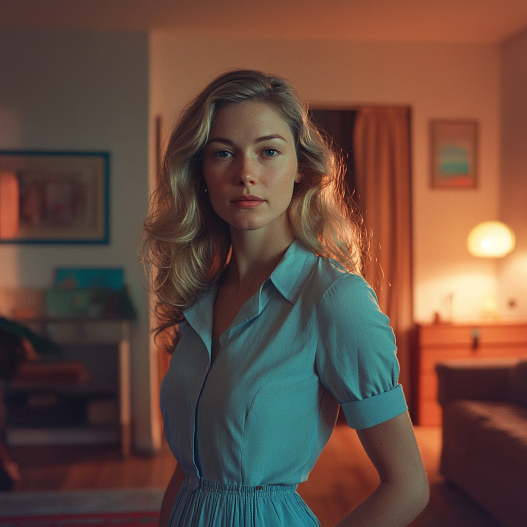 A woman standing in her living room | Source: No source