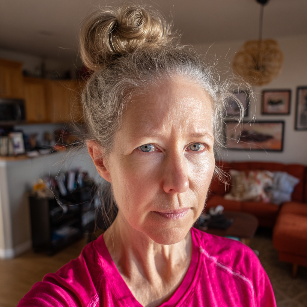 A close up of an older woman wearing pink | Source: no source