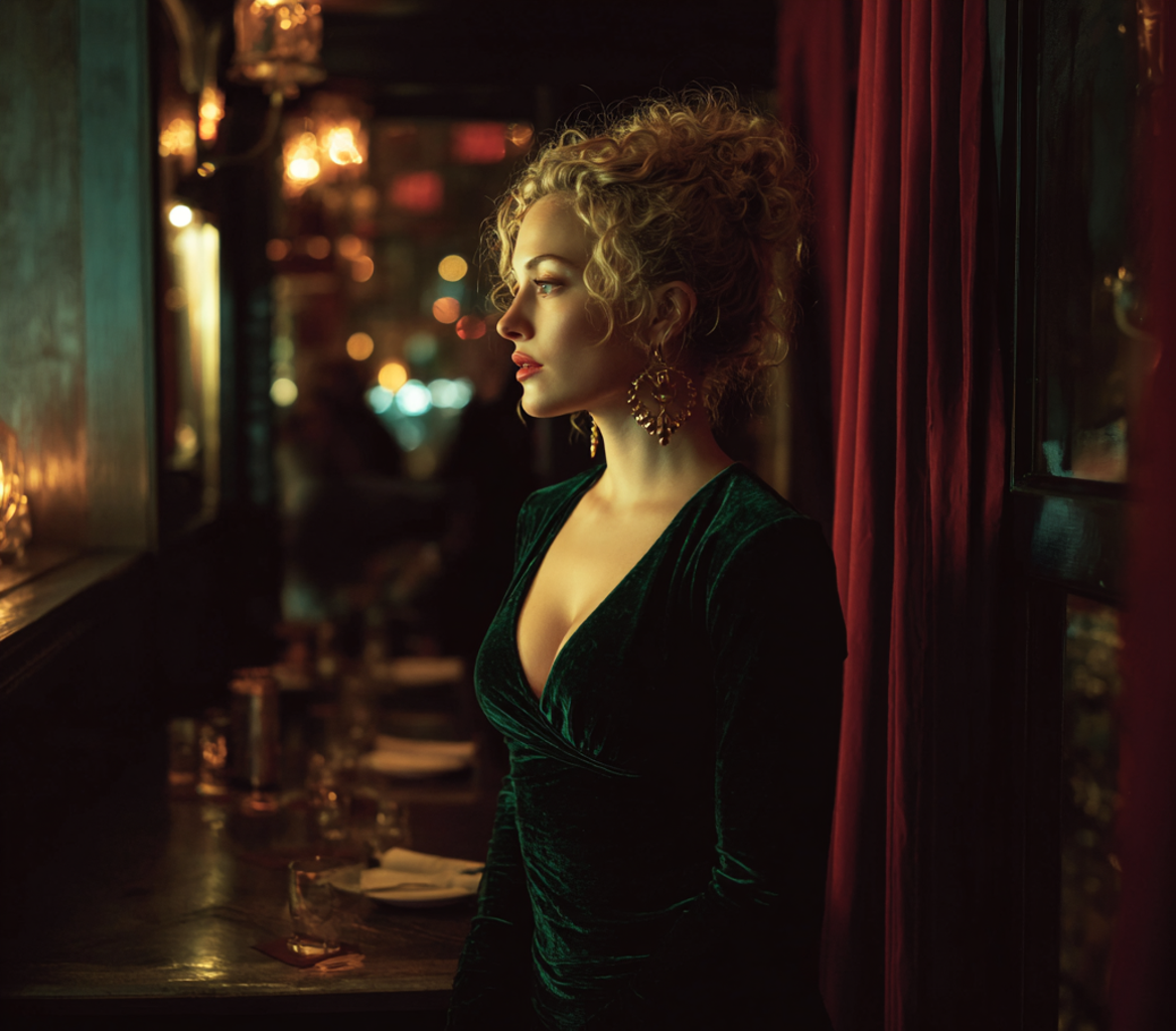A woman wearing a velvet dress | Source: no source