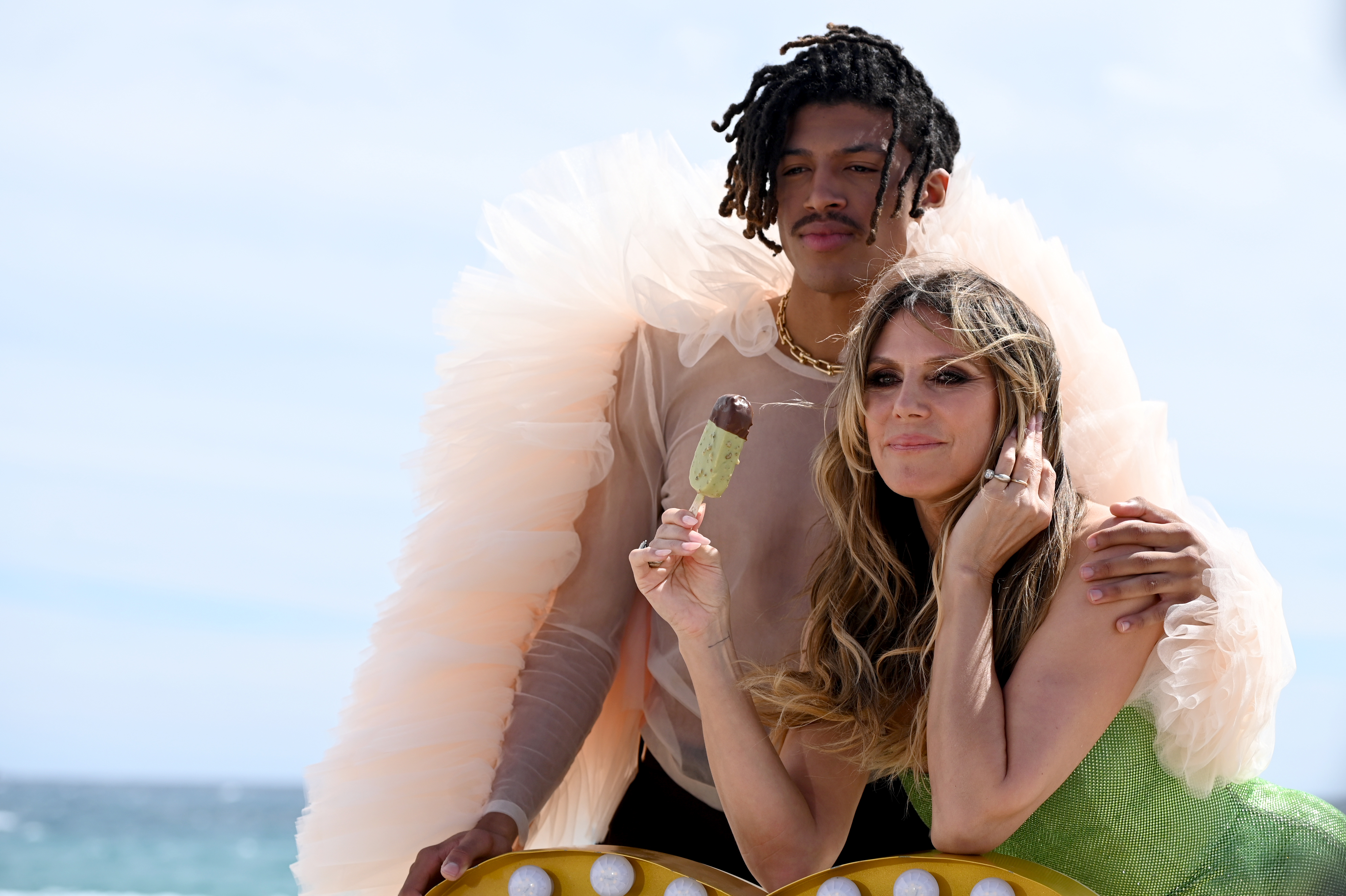 Henry Samuel and his mother Heidi Klum are at the "Runway Presentation at the House of Magnum" during the Cannes Film Festival on May 14, 2026 | Source: Getty Images