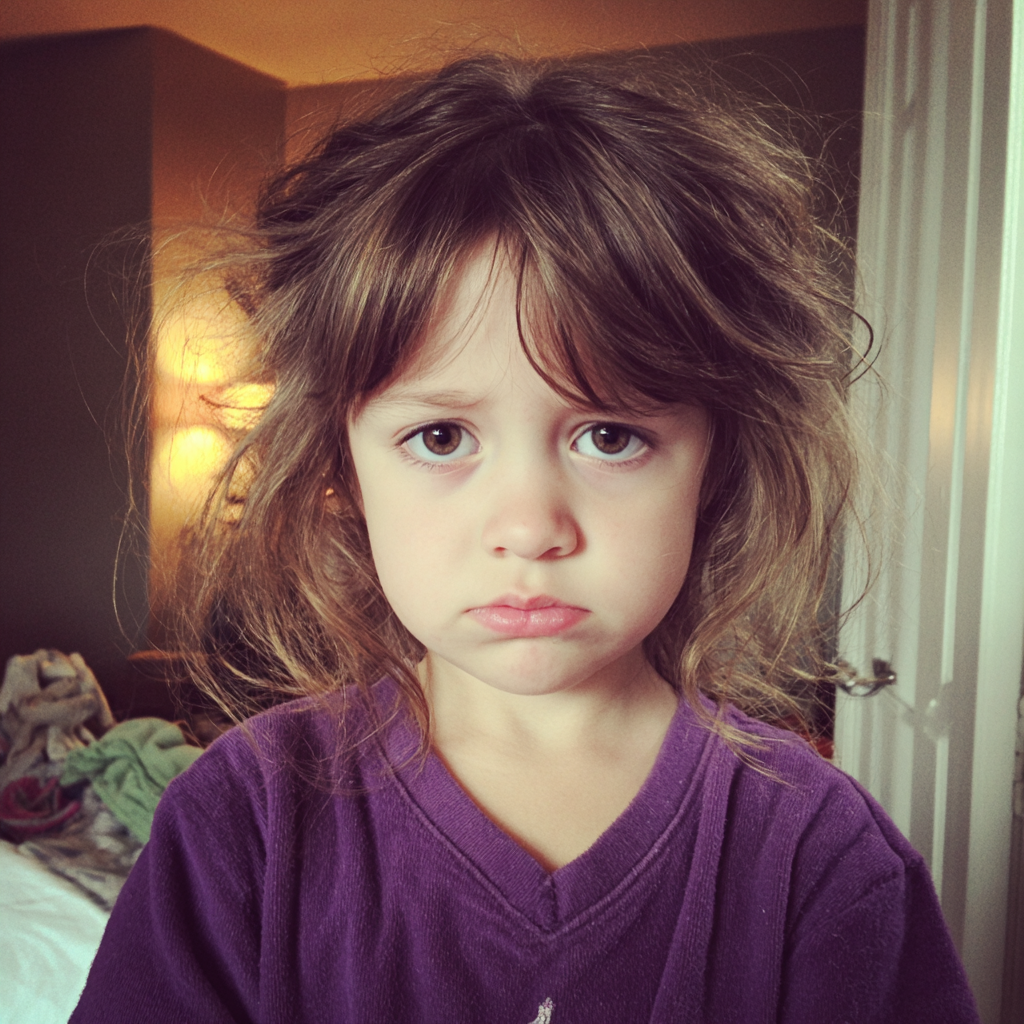 A grumpy little girl | Source: no source