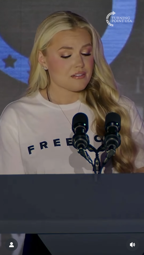 Erika Kirk gives her speech at the event, as seen in a video post dated October 30, 2025. | Source: Instagram/turningpointusa