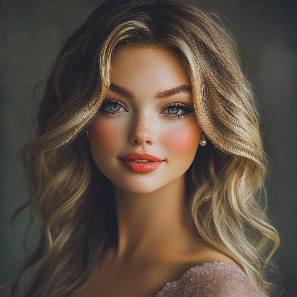 Portrait of a gorgeous woman in a lilac dress | Source: no source