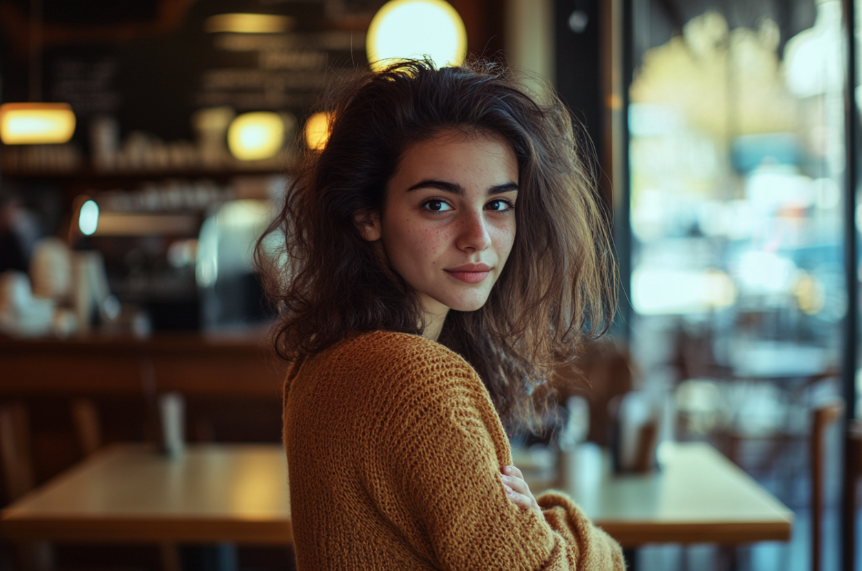 A woman looking over her shoulder | Source: No source