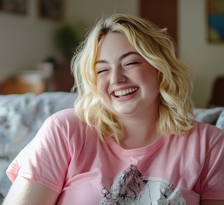 A woman laughing | Source: no source