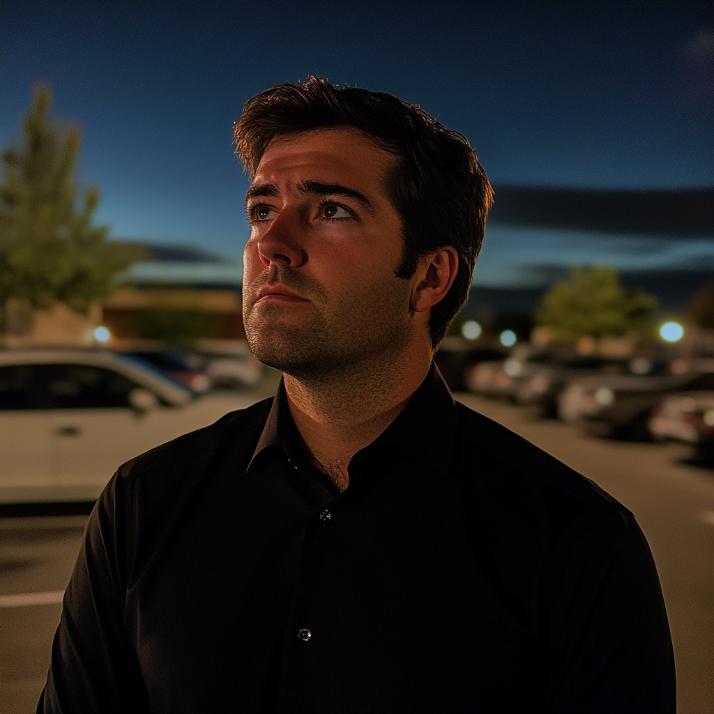 A man standing in a parking lot | Source: No source