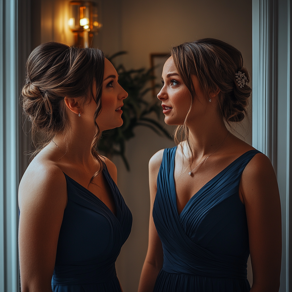 Two bridesmaids talking | Source:  no source