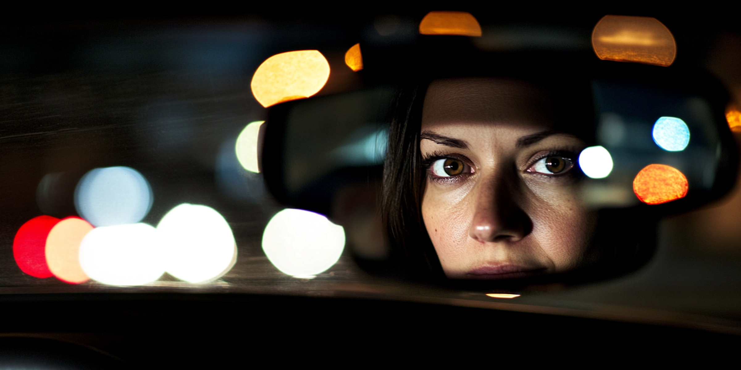 Woman looking at a rearview mirror | Source: No source